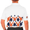 Mens Argyle Arcadia Golf Shirt - HH: Navy/Orange