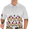 Mens Argyle Arcadia Golf Shirt - HHH: Khaki/Black/Maroon