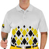 Mens Argyle Arcadia Golf Shirt - I: Black/Yellow