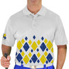 Mens Argyle Arcadia Golf Shirt - II: Royal/Yellow