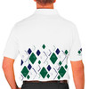 Mens Argyle Arcadia Golf Shirt - JJJ: White/Dark Green/Navy