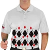 Mens Argyle Arcadia Golf Shirt - JJJJ: Black/Red/White