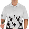 Mens Argyle Arcadia Golf Shirt - L: Black/White