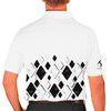 Mens Argyle Arcadia Golf Shirt - L: Black/White