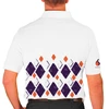 Mens Argyle Arcadia Golf Shirt - LL: Purple/Orange/White