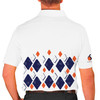 Mens Argyle Arcadia Golf Shirt - LLLL: Navy/Orange/White