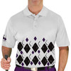 Mens Argyle Arcadia Golf Shirt - OOOO: Black/Purple/White