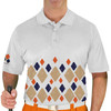 Mens Argyle Arcadia Golf Shirt - PP: Khaki/Orange/Navy