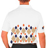 Mens Argyle Arcadia Golf Shirt - PP: Khaki/Orange/Navy