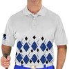 Mens Argyle Arcadia Golf Shirt - QQ: Royal/Black/White