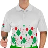 Mens Argyle Arcadia Golf Shirt - UUUU: White/Lime/Red
