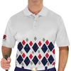 Mens Argyle Arcadia Golf Shirt - V: Navy/Taupe/Red