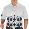 Mens Argyle Arcadia Golf Shirt - VVVV: Charcoal/Black/Light Blue