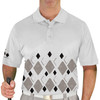 Mens Argyle Arcadia Golf Shirt - XXX: Taupe/Black/White
