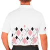 Mens Argyle Arcadia Golf Shirt - XXXX: White/Pink/Black