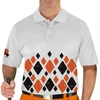 Mens Argyle Arcadia Golf Shirt - YY: Black/Orange