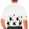 Mens Argyle Arcadia Golf Shirt - YYY: White/Black/Khaki