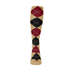 Ladies Over the Calf Argyle Sock Khaki, Black and Maroon 360 View