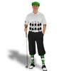 Golf Knickers Argyle Arcadia Outfit RRR - Black/Lime/White