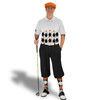 Golf Knickers Argyle Arcadia Outfit SSS - Black/Orange/White