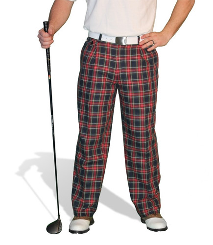 Red Plaid Golf Knickers for Men