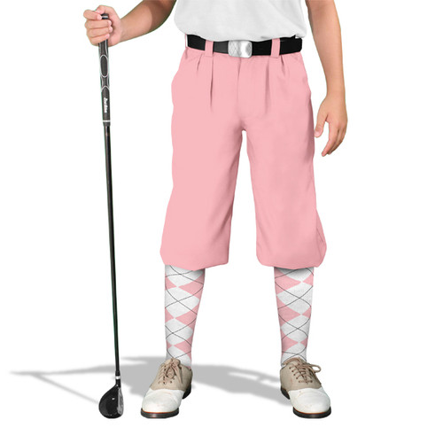 Youth Outdoor Sports Pink Cotton Golf Knickers Front