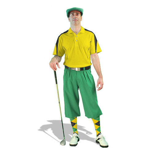 Mens Lime, Yellow & Black Golf Outfit