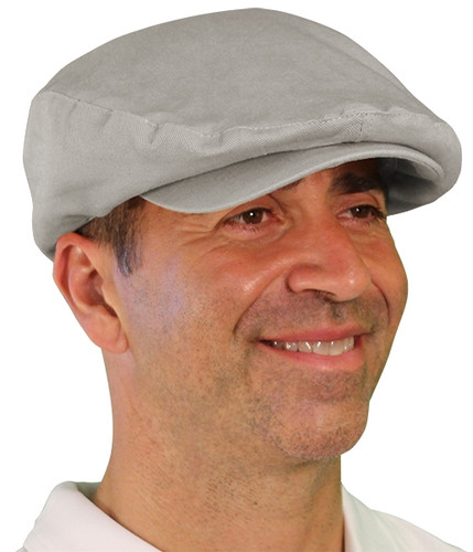 Mens Outdoor Sports Solid Taupe Cotton Ramie Golf Cap Side