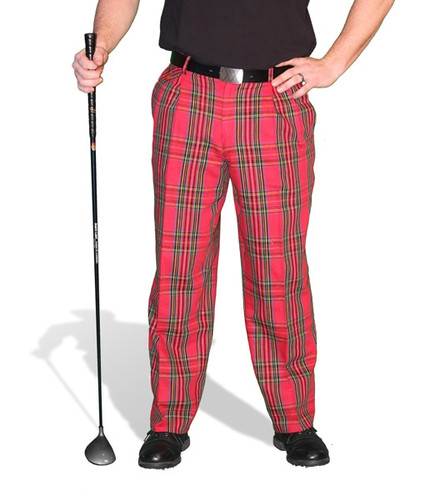 Cotton Plaid Golf Trousers  Par 5  Royal Stewart