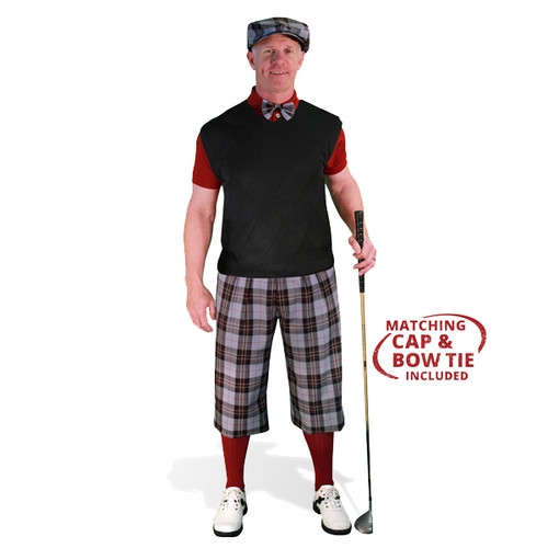 Mens Boca, Maroon & Black Sweater Golf Outfit