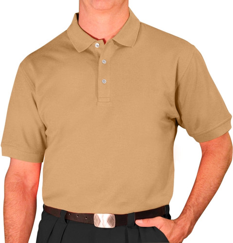 Cotton Pique Golf Shirts | Mens | Khaki