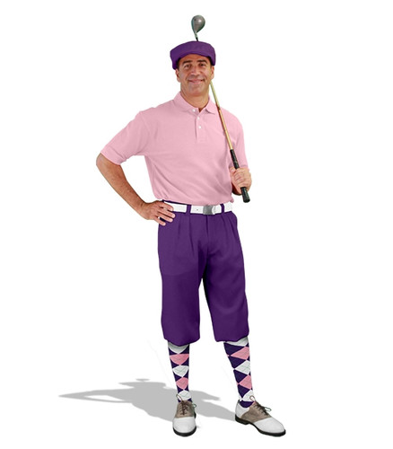 Mens Purple and Pink Golf Outfit