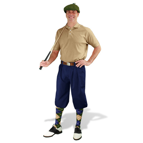 Mens Navy, Khaki, & Olive Golf Outfit