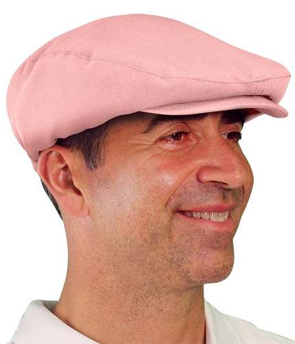 Mens Outdoor Sports Pink Microfiber Golf Cap Side