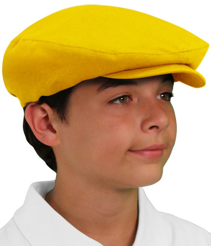 Youth Outdoor Sports Yellow Microfiber Golf Cap Side