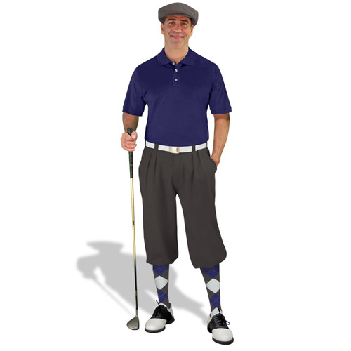 Mens Charcoal, Navy, & White Golf Outfit