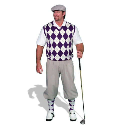Mens Taupe, Purple \u0026 White Sweater Outfit