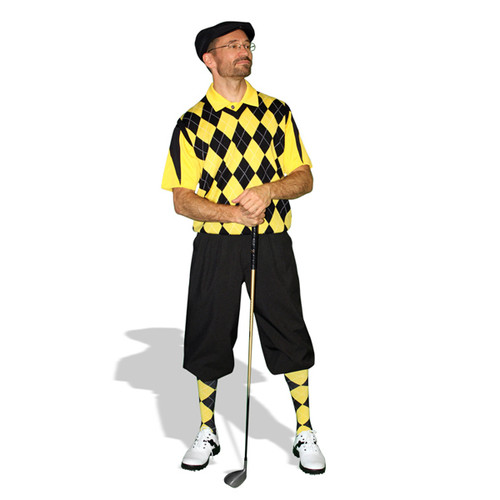 Mens Black & Yellow Sweater Golf Outfit