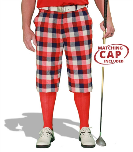 Golf Outfit  Mens Plaid Golf Knickers and matching golf shirt and socks