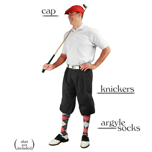 Golf Knickers - Mens Black Start-in-Style Outfit