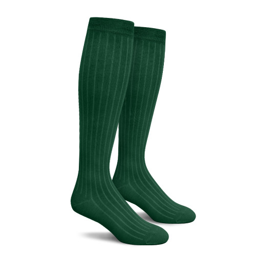 Ladies Over the Calf Solid Socks Dark Green