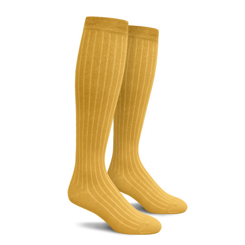 Ladies Over the Calf Solid Socks Gold