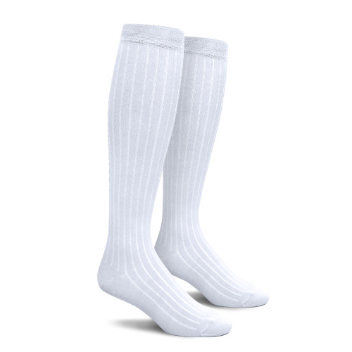 Ladies Over the Calf Solid Socks White