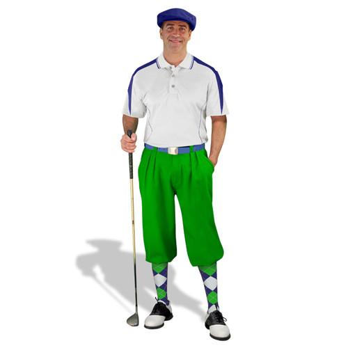 Mens Wedge White/Navy, Lime Golf Outfit