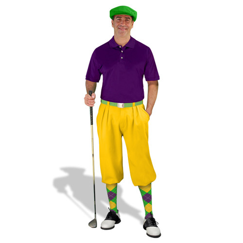 Mens Yellow, Purple & Lime Golf Outfit