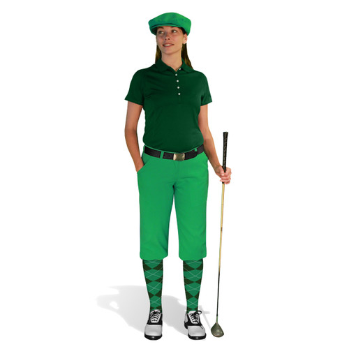 Ladies Lime & Dark Green Golf Outfit