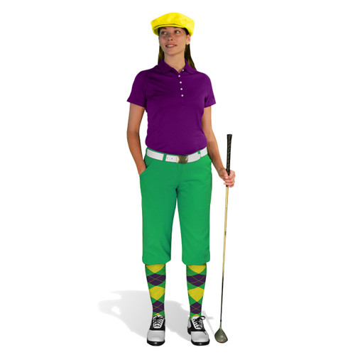 Ladies Lime, Purple & Yellow Golf Outfit