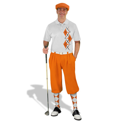 Golf Knickers Argyle Paradise Outfit X - Orange/White