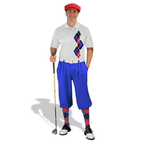 Golf Knickers Argyle Paradise Outfit 5J - Royal/Red/Black