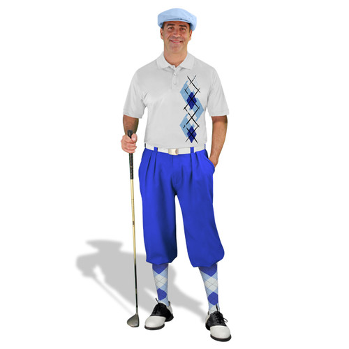 Golf Knickers Argyle Paradise Outfit UUU - Light Blue/Royal/White